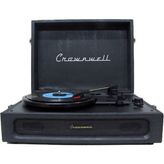 Pazard Crownwell Casablanca Serisi Retro Çanta Pikap – Siyah Süet Kaplama, Dahili Hoparlörlü, 3 Hızlı (33/45/78 Rpm), Bluetooth Bağlantılı, Taşınabilir Vintage Plak Çalar