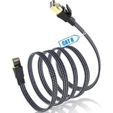 Pazariz Cat 8 Ethernet Kablosu 100FT, Naylon Örgülü 40GBPS 2000MHZ Lan RJ45 Internet Kablosu Iç ve Dış Mekan - 10 Metre