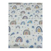 Pazen Blue Rainbow Flanel Kumaş