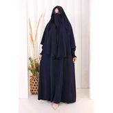Peçeli Cilbab Model Elbise 6063 Lacivert