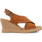 Pegia Dolgu Topuk Espadril Sandalet DG6040 - Taba