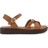 Pegia Hakiki Deri Kadın Sandalet DG6061 - Taba