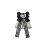 pegu baby collection STİL SHİNE SERİ SİYAH KURDELE BROŞ,OKUL İŞ , GÖMLEK CEKET YAKA ÇİÇEK 645