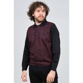 Pelikan 1577430 Bordo Desenli Polo Yaka Erkek Kazak
