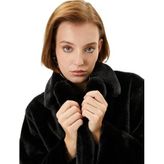 Peluş Mont Düğmeli Ceket Yaka Astarlı