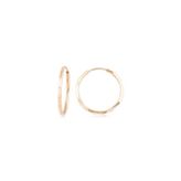 Pembe Altın Kalem İşli Halka Küpe (Çapı: 2.2 cm)