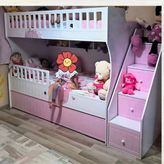 Pembe Beyaz Oymalı Ranza