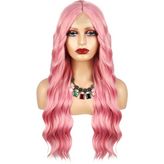 Pembe Dalgalı Tül Peruk