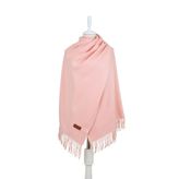 Pembe Düz Renk Kışlık Şal