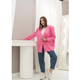 Pembe Eteği Lastikli Ceket