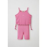 Pembe Fitilli Askılı Bluz - Mini Şort - 11 - 12 Yaş