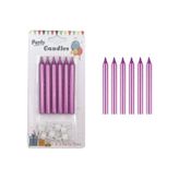 Pembe İnce Mum 8 cm 6 lı