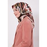 Pembe Kamuflaj Desen Twill İpek Eşarp