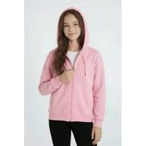 Pembe Kız Çocuk Fermuarlı Kapüşonlu Basic Hırka Şardonlu 24671