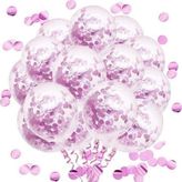 Pembe Konfetili 10 Adet Şeffaf Balon