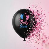 Pembe Konfetili Cinsiyet Balonu