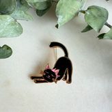 Pembe Kulaklı Kedi Broş