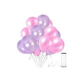 Pembe - Lila Metalik Balon 15 Adet