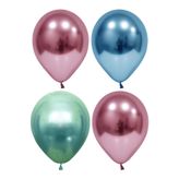Pembe-mavi-yeşil Krom Balon 30 Adet