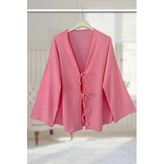 Pembe Önü Bağlamalı Kimono Tunik