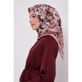 Pembe Petunya Desen Twill İpek Eşarp