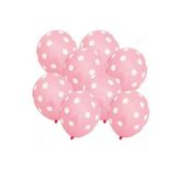 Pembe Puantiyeli Lateks Balon 10 Lu