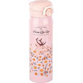Pembe Sarı Çiçek Desenli Paslanmaz Çelik Termos 500ML