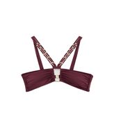 Pencere Detaylı Çapraz Askılı Boncuklu Bikini Üstü