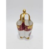 Perlam Limoges Çiçek Desenli Porselen Sepet 27x14x14cm