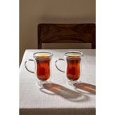 Perotti Colors 2'li Isıya Dayanıklı Çift Cidarlı Kulplu Cam Çay Bardağı 150 ml