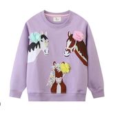 Petityu Atlı Patch Mor Sweatshirt 6-8 Yaş