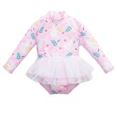 Petityu Moda Mayo Petityu Upf50+ Güneş Korumalı Aşırı Şirin Tutu Etekli Tavşan Desenli Kız Çocuk Mayo