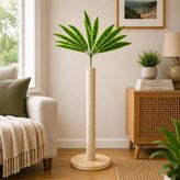Petody Birch Kedi Tırmalama Direği, Jüt Halatlı, 75 cm | Masif Ahşap Gövde, Geniş Tabanlı Tasarım, Dekoratif Yapay Bitki, 35 cm Taban Çapı, Tırnak Dostu Yüzey