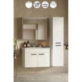Petunya 75+167 cm Beyaz MDF Seramik Lavabolu Asma Banyo Dolabı Takımı