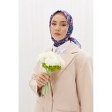 Petunya Desen Soft Pamuk Eşarp - Mor