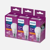 Philips Essential 60 Watt Sarı Klasik E27 Duylu 3'lü Led Ampul