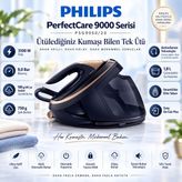 Philips Perfect Care PSG9050/20 3100 Watt Buhar Kazanlı Ütü 9 Bar Steam Glide Elite Taban - Siyah