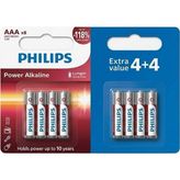Philips Power LR03 AAA 8'li Alkalin İnce Kalem Pil