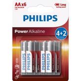 Philips Power LR6 AA 6'lı Alkalin Kalem Pil
