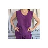 Phuti Collection İTALYAN PEÇ KALIN ASKILI BLUZ MOR Standart