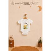 Pia Baby %100 Pamuk İsme Özel Erkek Bebek Kısa Kollu Alttan Çıtçıtlı Body Zıbın Organik Baskılı Bebek Hediyesi