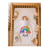 Pia Baby İsme Özel Kız Bebek Battaniyesi %100 Pamuk 80X80 Cm Çift Kat Penye Ham Bez Kıyafet Kesesi Kız Bebek Hediyesi