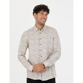 Pierre Cardin 50276009-VR011 Bej Desenli Erkek Gömlek