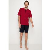Pierre Cardin 5370 3'lü Bordo Şortlu Erkek Pijama Takım