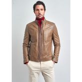 Pierre Cardin Erkek Bej Basic Cepli Deri Ceket - 54