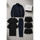 Pierre Cardin Erkek Çeyizlik Set Lacivert Lisanslı Kutulu 6'lı Eşofman Damat Seti