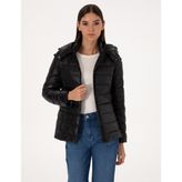 Pierre Cardin Kadın Siyah Çıkarılabilir Kapüşonlu Mont 50314169-VR046 - 36