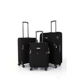 Pierre Cardin Kumaş Yüzey 3'lü Set Valiz - Siyah, PC6000, SİYAH, Üniseks Yetişkin