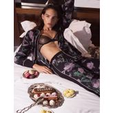 Pijama Üstü Çiçekli Gömlek Yaka Düğmeli