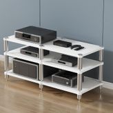 Pikaplar ve Diskler için HiFi Standı - 120 x 48 x 63 cm Oyun Sistemleri ve Stereo için Konsol Rafı - Pikap Desteği ve Depolama Çözümü